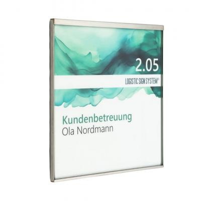 Tuerschild Vitrum G aus Glas und Edelstahl 150 150 mm